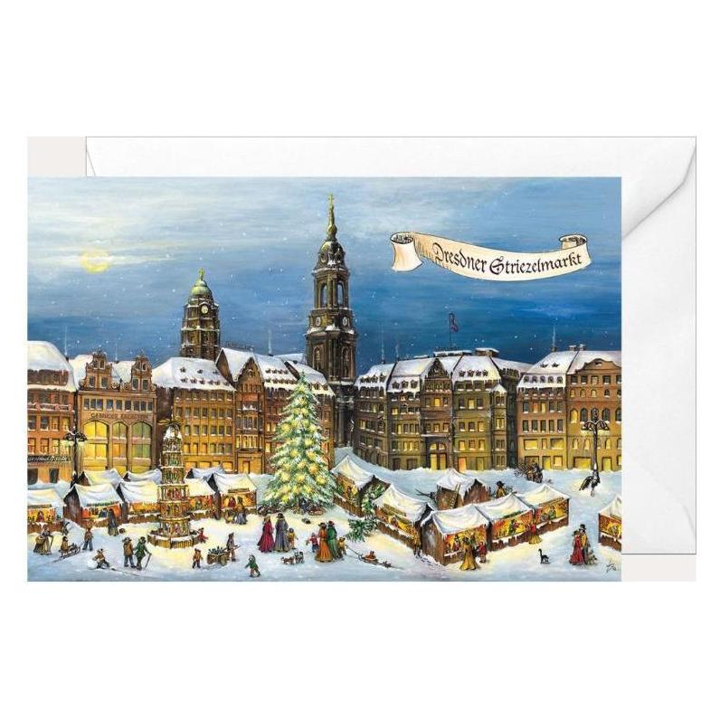 Olewinski & Tochter 2245 - Weihnachtsklappkarte "Dresdner Striezelmarkt" (2245)