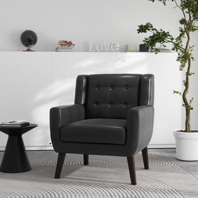 DREAMSIDEA PU Leather Accent Chair Living Room Upholstered Armchair