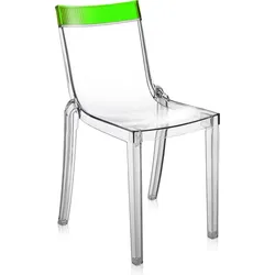 Hi-Cut Stuhl transparent mit grünem Streifen