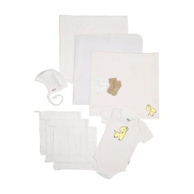 Erstausstattungspaket LILIPUT "Giraffe", Mädchen, Gr. 50/56, weiß, 100% Baumwolle, KOB Set-Artikel Erstausstattungspaket, mit 10 Teilen