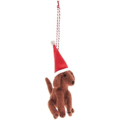 Weihnachtshund Filz braun 14x5x8cm