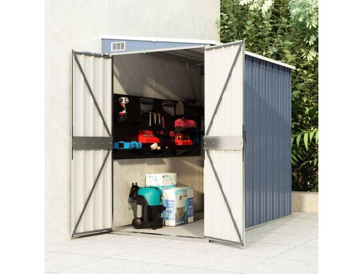 vidaXL Abri de jardin Gris 118x194x178 cm Acier galvanisé