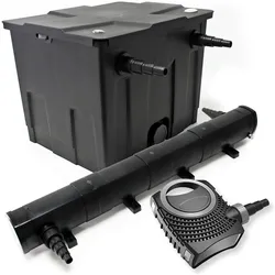 Wiltec, Brunnen + Gartenteich, Set: Teichfilter 12000l 72W UVC Klärer 80W Pumpe 418