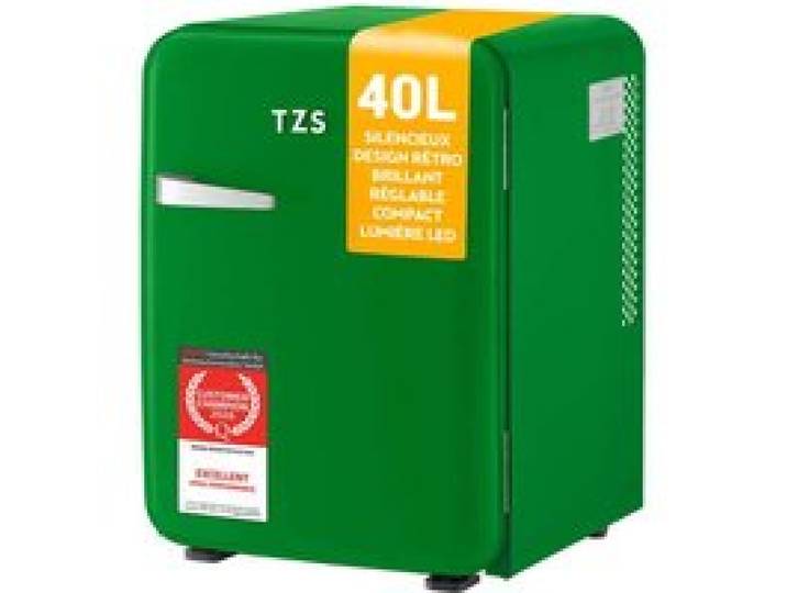 Mini Réfrigérateur Rétro 40L TZS First Austria - Silencieux 22dB - Vert foncé - Frigo dappoint - Design Vintage