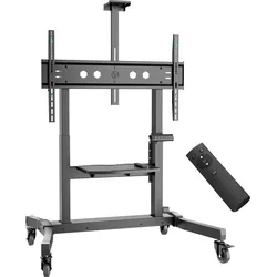 Motorisierter Mobiler TV-Ständer für Fernseher oder Interaktive Panels 50"-100", max. 130 kg, Schwarz TS1991E
