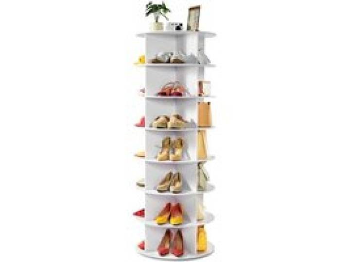 VEVOR Schuhregal Schuhschrank für 28 Paar Schuhe (7-stöckig) 360° drehbar, platzsparende Schuhaufbewahrung, Schuhablage für Schlafzimmer Wohnzimmer Eingangsbereich, Weiß 598 x 598 x 1620 mm