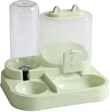 Inspire Curations CozyPaws Automatic Cat Feeder & Pet Water Dispenser Station light Green