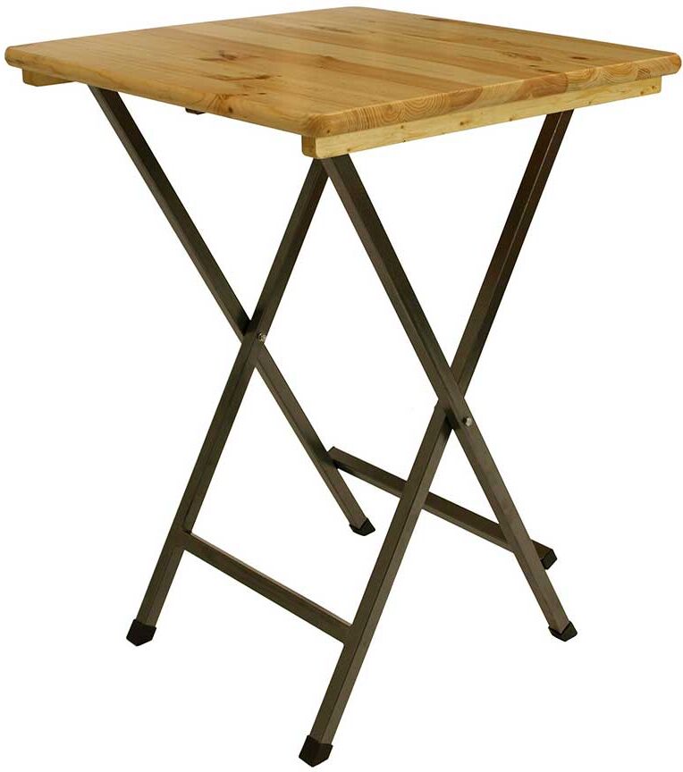 Pharao24.de Klappbarer Bartisch aus Kiefer Massivholz und Stahl Outdoor geeignet