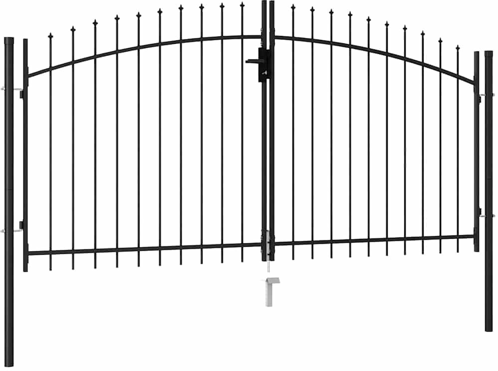 vidaXL Puerta valla Woerden doble puerta punta de pincho 299,5x199,5cm Negro