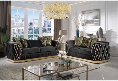Top Rated 2pc Furniture Cavalli Contemporary Style Upholstery Diamond Pattern L