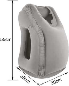 Inspire Essentials RestEase Inflatable Travel Pillow With Chin Support gray B
