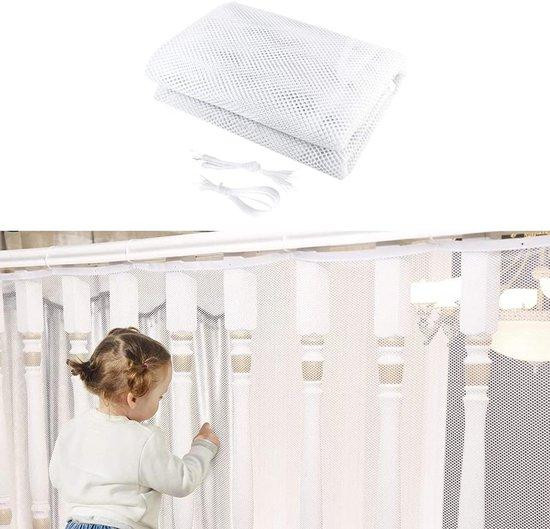 Wit veiligheidsnet voor kinderen en huisdieren voor trappen, 200 x 79 cm