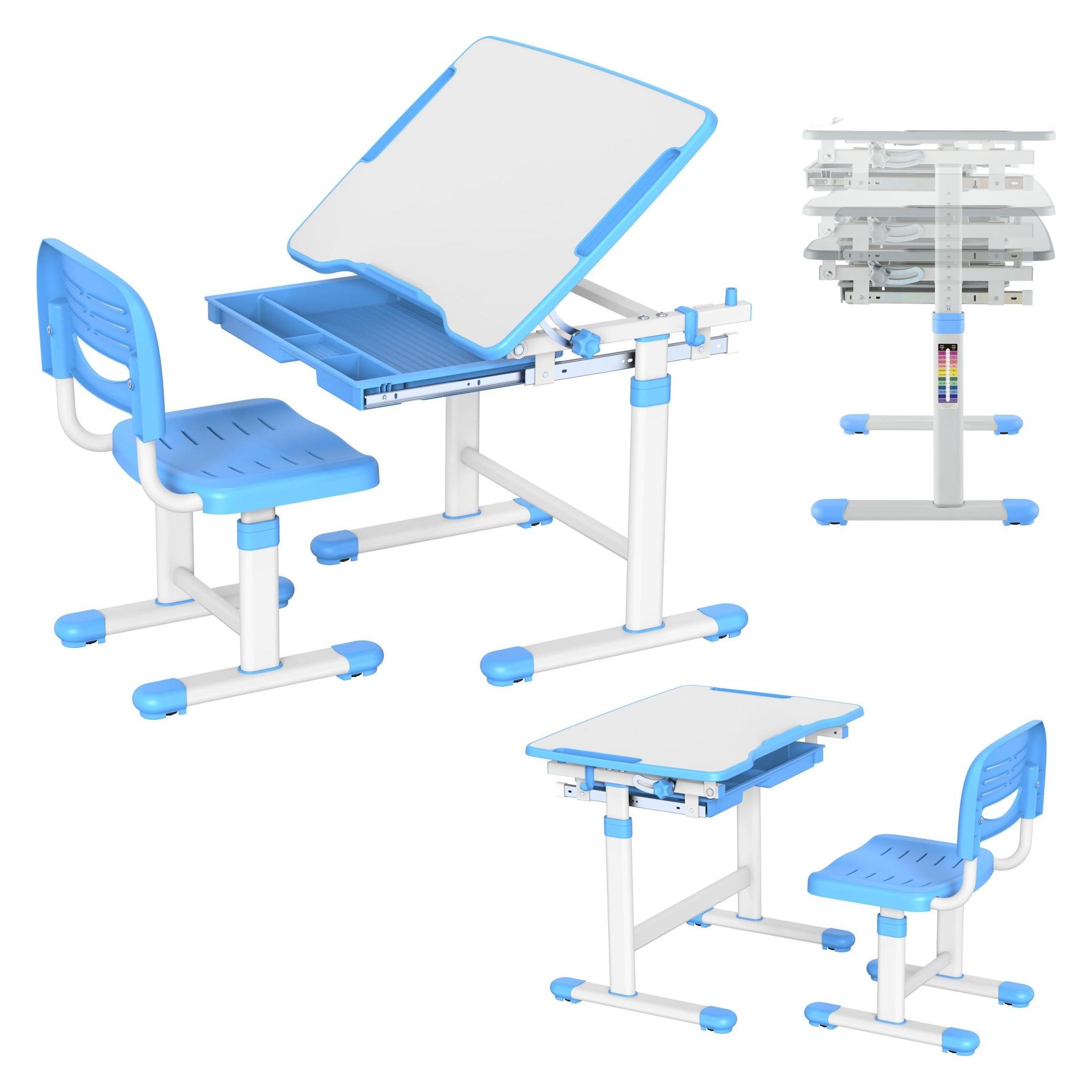 Mozo Mozos MOZOS DC-SET-BLUE biurko dziecięce krzesło z regulacją dla dzieci 2-12 lat (DC-SET-BLUE)