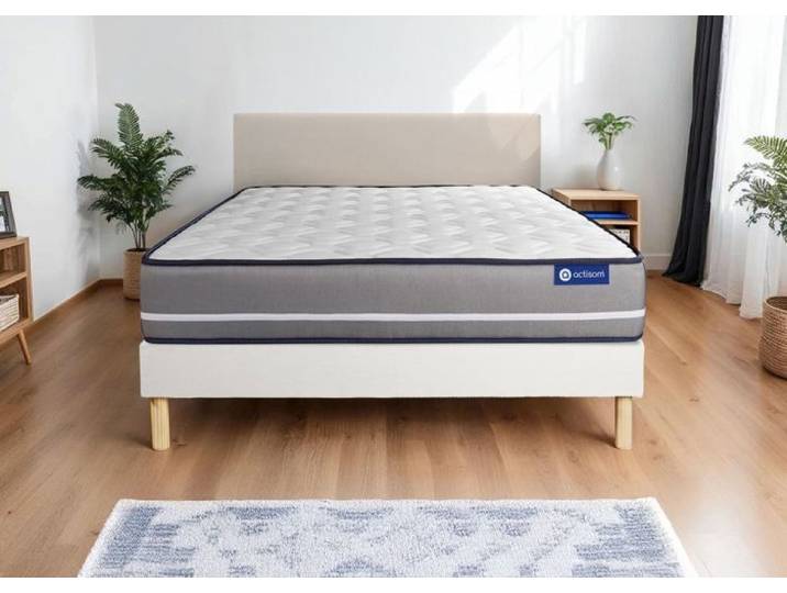 Ensemble Matelas Sommier 160x190 cm - Actiflex Pur - Sommier Kit Blanc