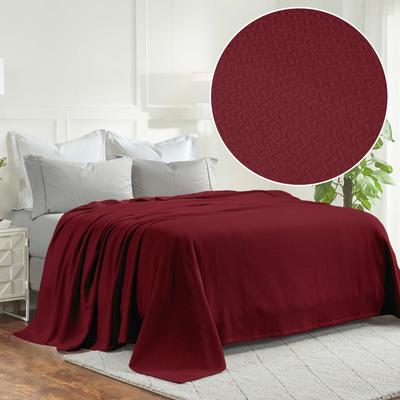 Superior Nobel 100% Cotton Lightweight Blanket, Raised Chevron Texture, Breathable All-Season Bedding