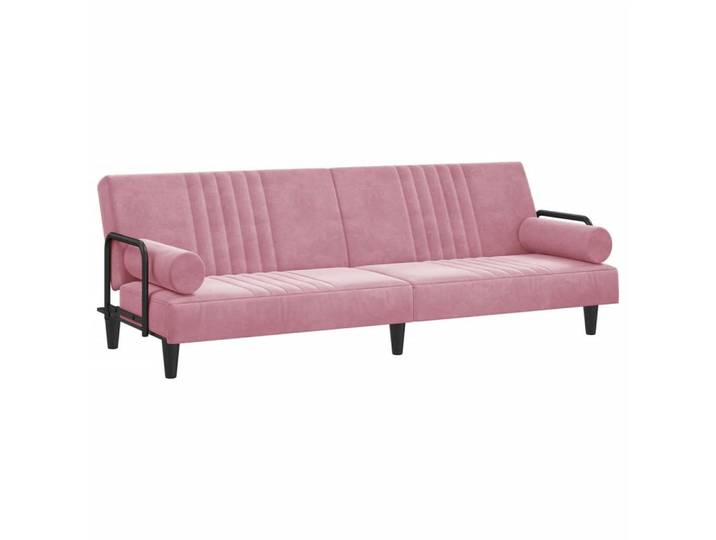 vidaXL Schlafsofa, Sofa mit Armlehnen Rosa Samt