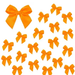 Creativery 20 Satinschleifen 30x25mm Kleine Geschenkschleifen Dekoschleifen Aufnäher Orange