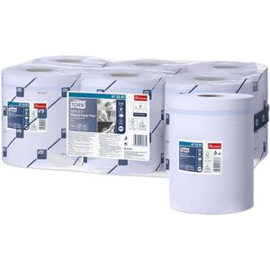Tork Putztuchrolle Reflex, 473391, M4, Recyclingpapier, blau, 2-lagig, 450 Blatt à 20 x 35,5 cm, perforiert, 6 Rollen