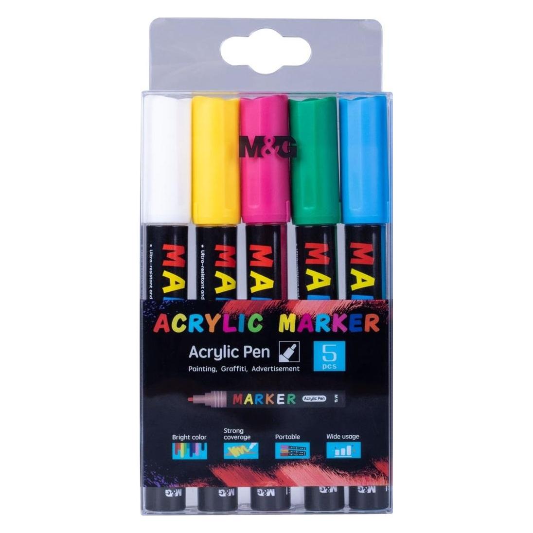 M & G Acrylmarker 1-2 mm, 5 Farben (5x) (47596599)