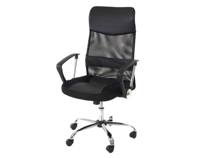 Fauteuil/siège de bureau Oslo ergonomique simili-cuir/filet noir
