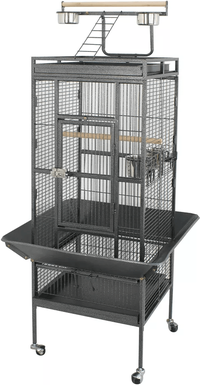 Lush Living Finds Large Parrot Cage With Stand, Pet Bird Play Top For Parakeet, Finch & Conure, Steel Cage & Perches Large Parrot Cage With Stand, Pet Bird Play Top For Parakeet, Finch & Conure, Steel Cage & Perches