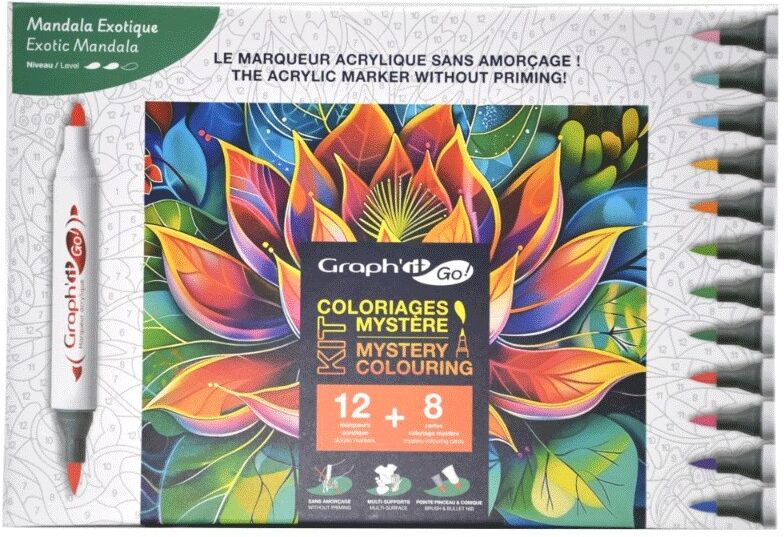 GRAPH'IT GO Kit Coloriage Mystère - EXOTIC MANDALA