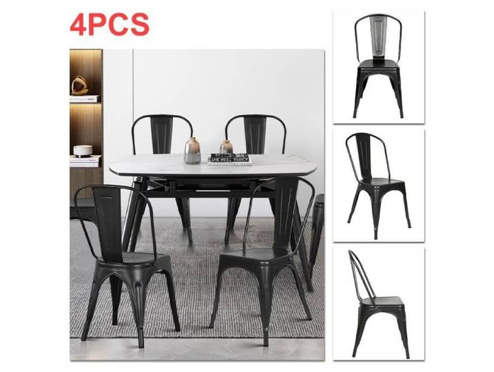 Chaise en fer XUANYU - Noir - 85*45*46cm - Lot de 4