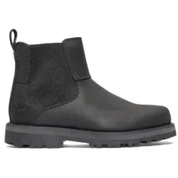 Timberland Unisex für Kinder. TB0A25GV0011 Courma Chelseastiefel aus schwarzem Leder (31), Wohnung, Reißverschluss, Klettverschluss, Lässig,
