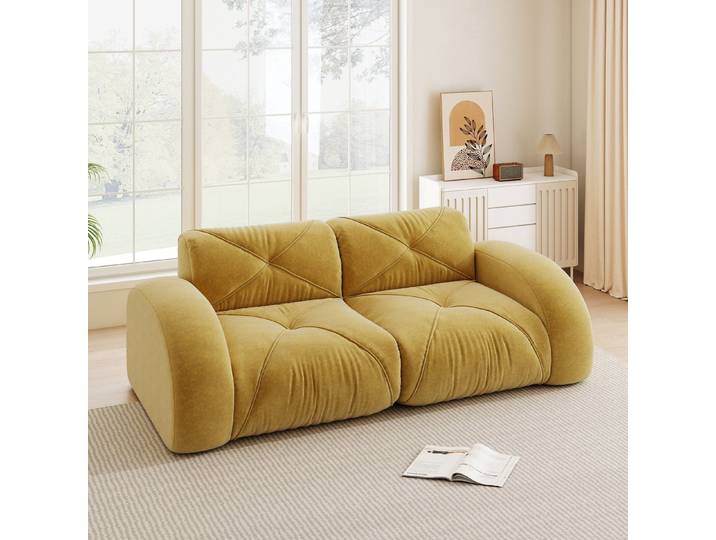 OKWISH Loungesofa 2–4-Sitzer-Modulsofa, mit vielfältigen Kombinationen, inklusive Hocker, L-/U-Form Optionen und ergonomischem Design für individuelle Wohnraumgestaltung 1 Teile
