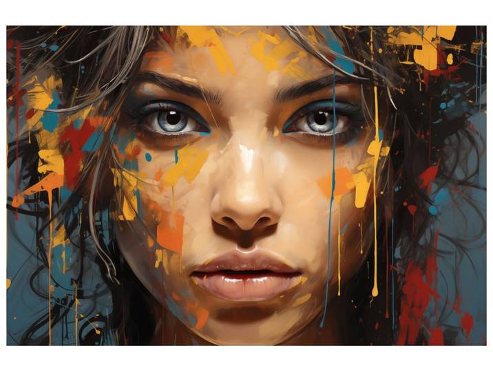 Canvas Grey Eyes Behind Colours image LAND