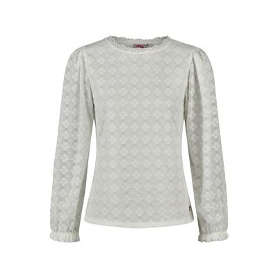 Klassische Bluse SPIETH & WENSKY "Spieth & Wensky Trachtenbluse Kiara", Damen, Gr. 34, weiß (offweiß), Obermaterial: 90% Polyamid PA. 10% Elasthan EL., geblümt, modern fit, Rundhals, Blusen Bluse, mit klassischem Kragen