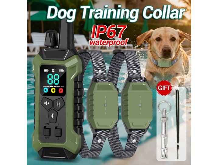 Collier de dressage à télécommande ORCLEAB pour chien, étanche IP67, avec bip et vibration, rechargeable, pour chiens de petite, moyenne et grande taille