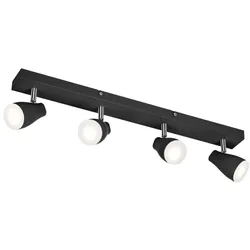 OSRAM LED Spot Pear 4er Deckenstrahler Schwarz - bietet gerichtetes Licht mit warmweißer Lichtfarbe, mit flexiblem GU10-Strahler, GU10-Lampe enthalten