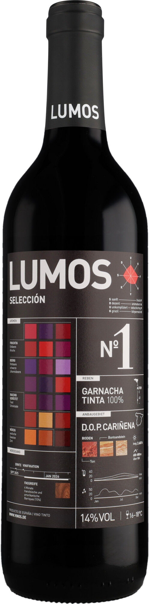 LUMOS No.1 Garnacha 2025 14% Vol. Rotwein Trocken aus Spanien