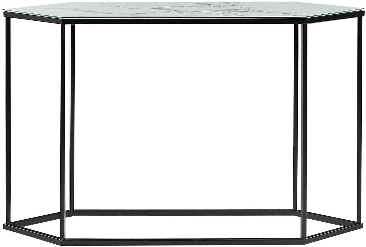 Beliani Consoletafel Wit met Veiligheidsglas