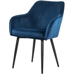 SalesFever »Freja« Armlehnstuhl Samt blau 61x85x45 cm