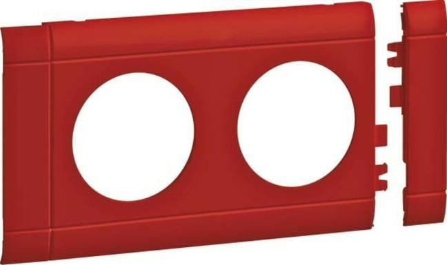 Hager Blende voor dubbele stopcontacten model GB080203020 rood ABS OT80mm