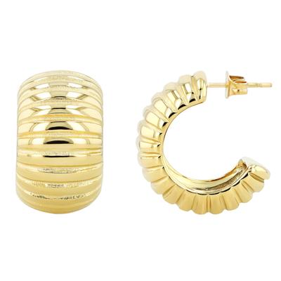 Paar Creolen ADELIA´S "Ohrringe – Creole aus Edelstahl", Damen, Gr. Damen, Edelstahl, gold, Ohrringe, Eine schöne Geschenkidee für jeden Anlass