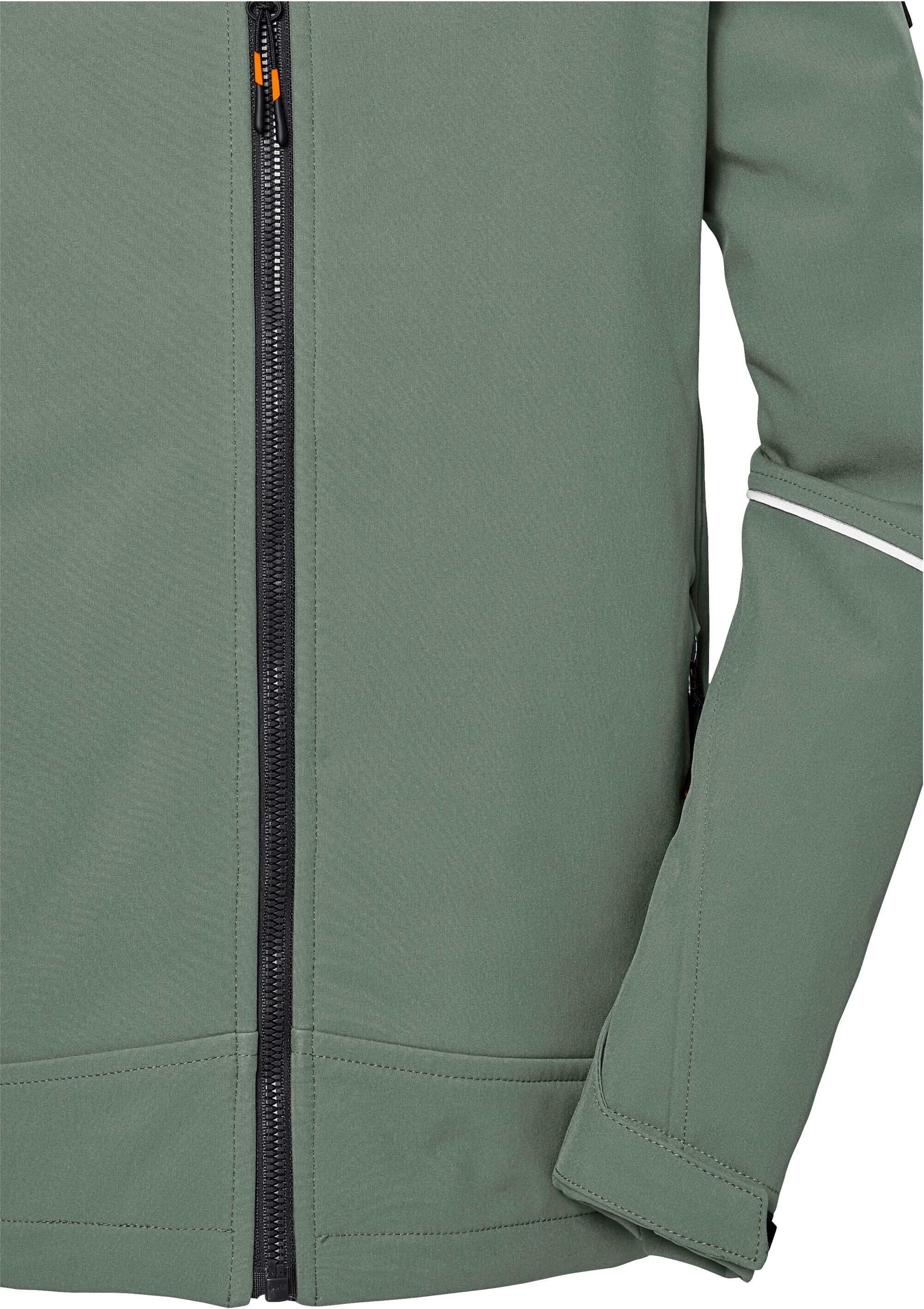 Softshelljacke KILLTEC "KOS 143 BYS SFTSHLL JCKT", Jungen, Gr. 140, grün (olivgrün), Oberseite: 92% Polyester, 8% Elasthan.Rückseite: 100% Polyester.Futter: 100% Polyester, Jacken Softshelljacke, Wind- und wasserabweisende, atmungsaktive, PFAS-freie Kinde