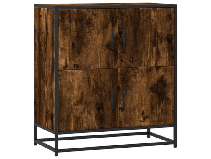 KGFHERENB Sideboard Räuchereiche 68x35x76 cm Kommode Anrichte Metall Vielseitiger Beistellschrank für Schlafzimmer, Flur und Büro mit stabilem Metallgestell und ergonomischen Griffen.