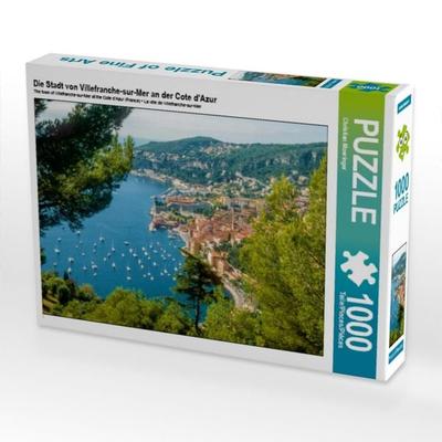CALVENDO Puzzle Mittelmeerküste bei Villefranche-sur-Mer | 1000 Teile Lege-Größe 64x48cm Foto-Puzzle für glückliche Stunden