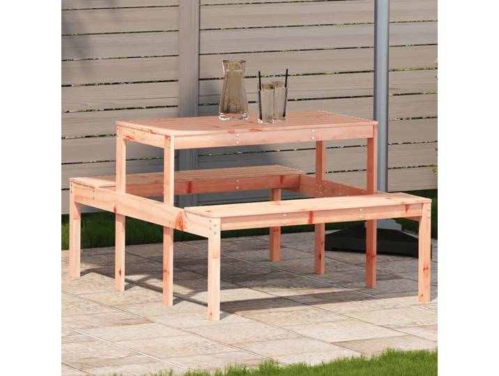 Table de pique-nique 110x134x75 cm en bois massif Douglas, Table de Patio de jardin extérieur, Table de pique-nique, décoration de mobilier d'extérieur