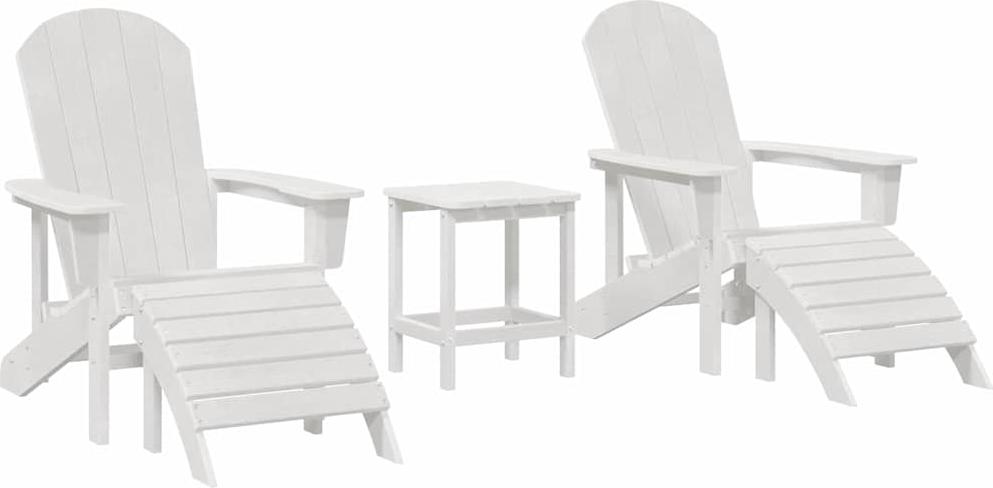 vidaXL Gartenstuhl 3 stk. Weiß Polyethylen