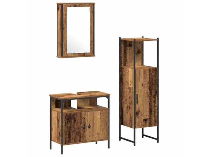 Heofavd Badezimmermöbel Set 3-TLG., Holzwerkstoff Schrank-Kombi, Braun