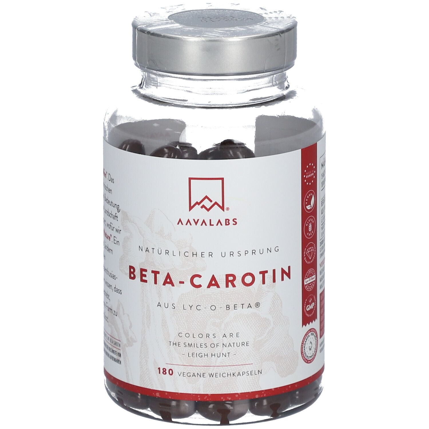 Aavalabs Beta Carotin Vitamin A vegan Weichkapseln 180 St