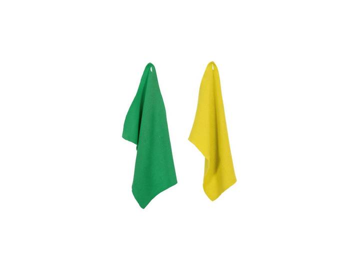 Reinigungstuch PAD MONTE , bunt (grün, gelb), B:30cm H:1mm L:45cm, Baumwolle, Putztücher, Reinigungstuch, Wischtuch, 100% Baumwolle, 30x45 cm, Uni Farben, Strickoptik