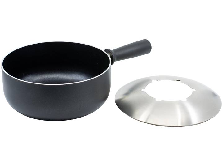 Fondue KADASTAR Caquelon Elegance Schwarz , silber (schwarz, silberfarben), Fondues, Fondue