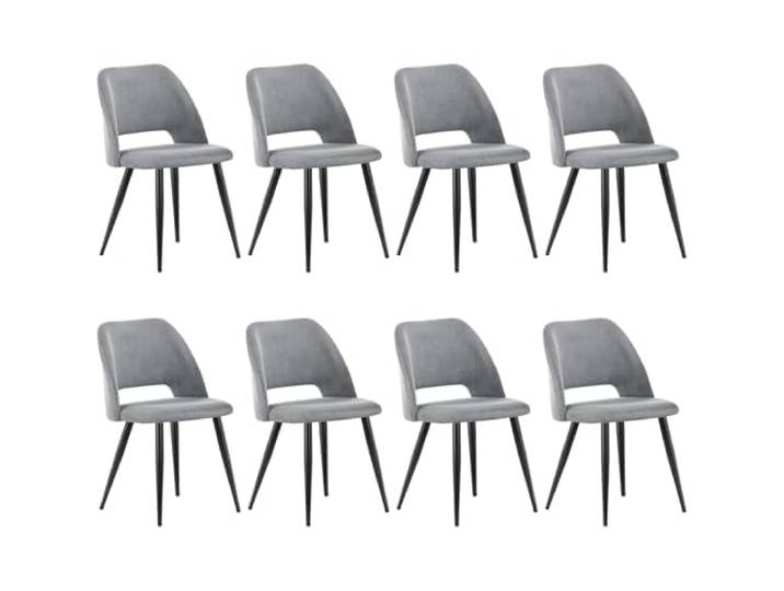 WAFTING Esszimmerstühle aus Cordstoff mit Dickem Schwamm,8er Set,Grau Mit dickem Schwamm gepolstert, separaten Metallfüßen, Moderner Polsterstuhl für Esszimmer, Wohnzimmer, Schlafzimmer,Empfang