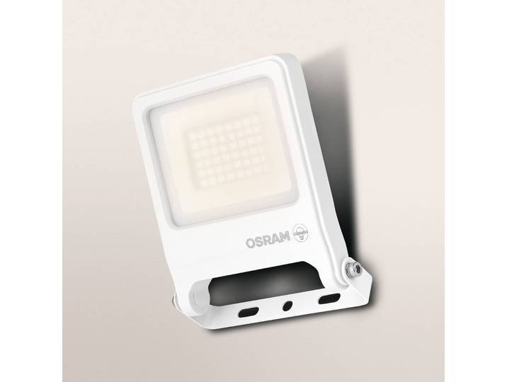 OSRAM LED-Außenstrahler ENDURA FLOOD, weiß 30 W 3.000 K IP65 FLOOD, weiß / opal, Aluminium