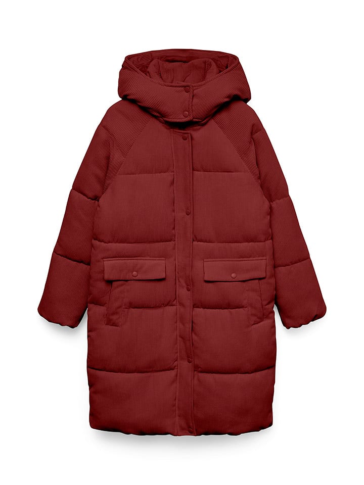 Vero Moda Cord-Wintermantel "DEBRA FIE" in Bordeaux - L